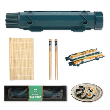 LUXECOVE Ensemble de fabrication de sushis 4 pièces, machine à rouleaux de sushi pour débutants, bazooka à sushi, moule à boulettes de riz, moule à sushi, kit sushi maki complet