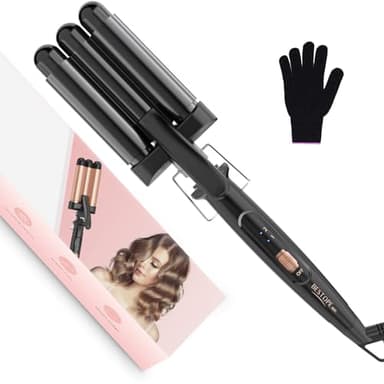 Boucleur 3 Tete Fer a Boucler- BESTOPE MIX 22mm Boucleur a Cheveux en Céramique Fer à Friser 2 Températures, Fer a Onduler Chauffage Rapide pour Cheveux Longs, Courts