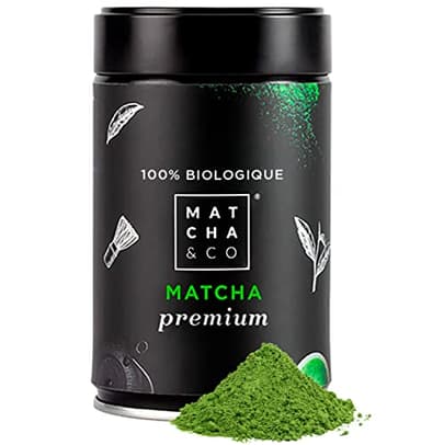 Thé Matcha 100% biologique 80 g [qualité supérieure cérémonielle Premium]. Poudre de thé vert du Japon