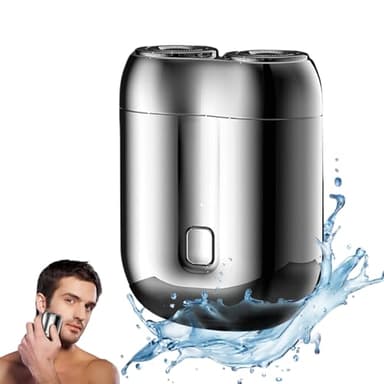 Mini Rasoir Electriques Hommes, 2026 Nouveau IPX7 Résistant à l'eau Multifonctionnel Rasoirs électriques Homme Wet & Dry, Portable Tondeuse Barbe, Rasoir Intime Homme ﻿ (Couleur argent)