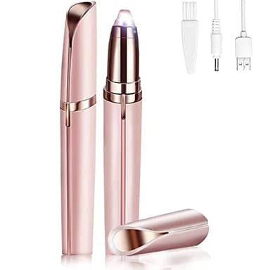 Epilateur Sourcil,Rasoir Électrique Femme,Épilateur Visage Femme Indolore Flawless avec LED et Brosse Rasoir Électrique Rechargeable pour Epilation Sourcil Visage Lèvres Bikini Bras