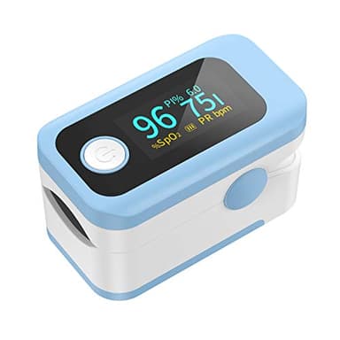 Wawech Oxymetre de Doigt, Saturometre Oxymetre avec écran LED, Moniteur de Fréquence Cardiaque, Oxymètre de Doigt Professionnel pour Mesurer SpO2 PI et PR, avec Fonction de Mémoire et Alarme(Bleu)
