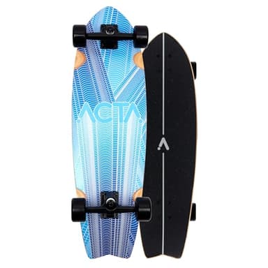 ACTA Surfskate Glitch 32" – Bleu - Surf-Skate Carving Complet en érable 7 Plis - Trucks réactifs & maniables - Idéal débutants & intermédiaires - pour pumptrack, Cruising et Balade Urbain