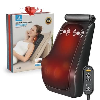 COMFIER Masseur de cou avec chauffage, masseur de dos et de cou en 3D, soulage les tensions du cou, des épaules et du dos, cadeau pour les hommes et les femmes
