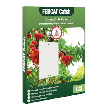 12 Pièces de Piège à Carpocapse des Fruits, Anti Mouche Cerise Double Face, Piège Moucheron Cerisier, Piège à Contre la Mouche, Pièges à Insectes Mouches Pucerons Mites pour Jardin (15x20cm)