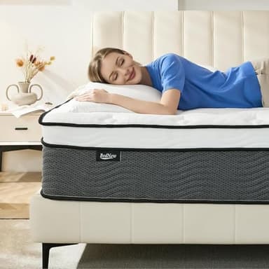 Bednew Hybride Matelas 180x200cm, 7 Zones ergonomiques, Épaisseur 34cm, Matelas Mousse à Mémoire de Forme, Ergonomique Hypoallergénique, 101 Nuits(180x200x34cm)