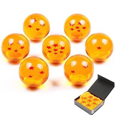 7 Boules Dragon Ball, 1 à 7 Étoiles, 4.3CM Dragon Balle, avec Boîte Cadeau, pour Décoration de la Maison, Fête Costumée, Les Anniversaires et Noël, Peut être Collectionné ou Comme Cadeau pour Enfants