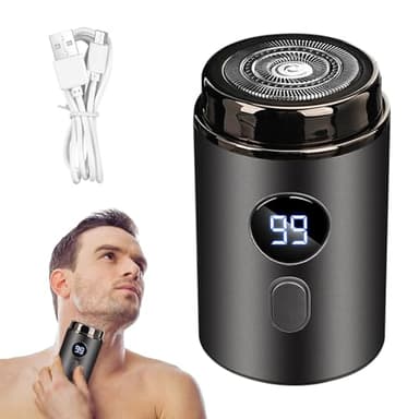 Mini rasoir électrique portable, rechargeable par USB, 15 lames en acier inoxydable, humide et sec, étanche, faible bruit, moteur haute vitesse, rasage précis et indolore – Gris