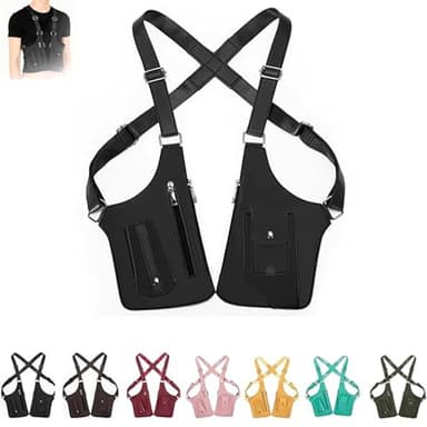 verdunkelung Sac À Bandoulière Anti-aisselles Pour Hommes, Sac Tactique Antivol À Double Bandoulière Et À Poche, Sac Multi-poches Antivol, Sac À Bandoulière Réglable (Noir)