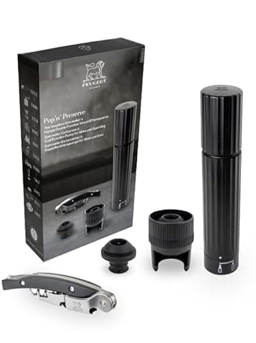 PEUGEOT - Coffret Sommelier Open'n Preserve - Tire-Bouchon Sommelier Malbec + Pompe de Conservation Vins & Effervescents - Extraction Fluide du Bouchon - Préserve Les Arômes - Fabrication Française