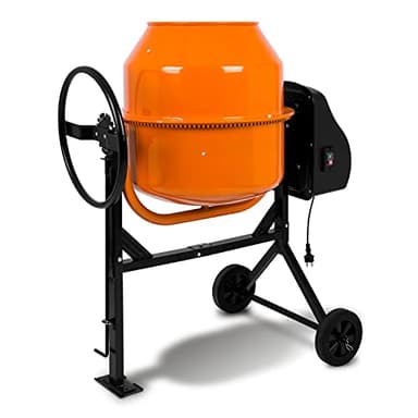 EBERTH 140L Bétonnière Électrique, 550W, Portable, Châssis, Tambour et Couronne Dentée en Acier, Volant Verrouillable, Plaque de Base Stable, pour Travaux de Construction, Dallage, Professionelle
