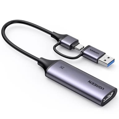 UGREEN Carte de Capture Vidéo HDMI 4K 30Hz vers USB A USB C 3.0 2K 30Hz 1080P Carte Acquisition Enregistrement Plug Play Streaming Jeux OBS Compatible avec Switch 2 PS5 4 Xbox MacBook iPad Air Caméra