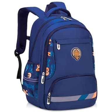 Amythe Cartable Garcon Primaire Renforcé, Sac d Ecole Garçon Ergonomique CP CE1 CE2 CM1 CM2, Sac à Dos Enfant à la Mode pour l'école Primaire, Bleu Marine