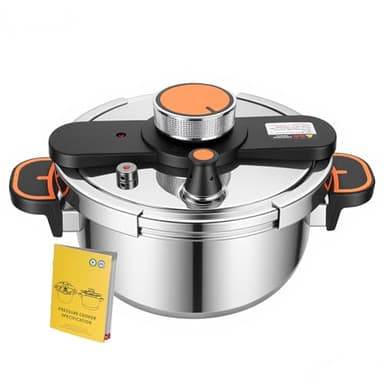 Cocotte Minute 4L,Cocotte Minute Induction,Autocuiseurs en Acier Inox 18/10,Convient à Tous Types de Poêles,Ouverture et Fermeture Rotatives à une Main