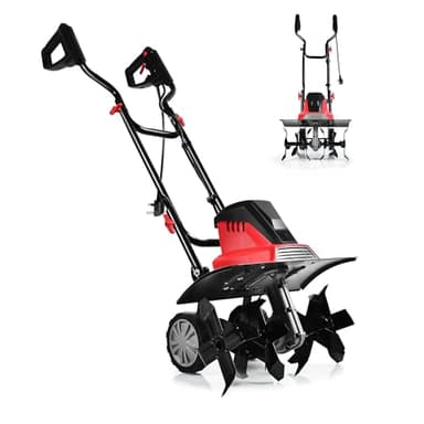 SOARS Motobineuse Électrique 1500W, Largeur 43 CM, Profondeur 22 CM, Roues Pliables & Hauteur Réglable, Design Double Sécurité, Motoculteur Électrique pour Serre, Jardin, Champ, Arrière-Cour (6 Lames)