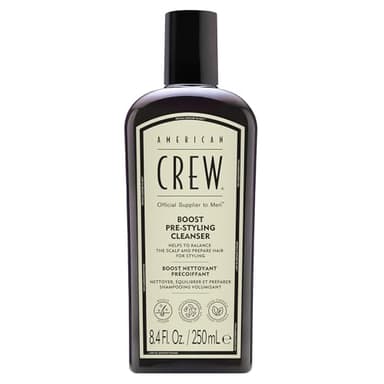 American Crew – Shampoing Homme Effet Coiffant Immédiat Cheveux fins – Vegan, Volumisant et Hydratant – Shampooing Pré-Coiffant Boost Épaississant & Texturisant – 250 ml