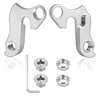 DesertBoy 2 Pièce Patte de Derailleur, Patte de Dérailleur Vélo, Dérailleur Arrière, Pattes de Derailleur VTT, Crochet de Queue de Vélo avec Vis et Clé Allen, pour la Plupart des Vélos