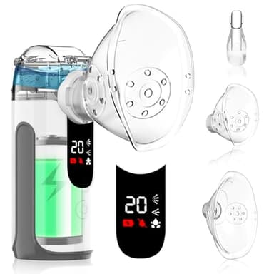 Nebulisateur Medical Portable Rechargeable - LIFOCI Aerosol Medical pour Adultes et Enfants, Inhalateur Electrique avec Contrôle Manuel Économiseur de Médicament, Batterie 1200mAh, 3 Modes (Gris)