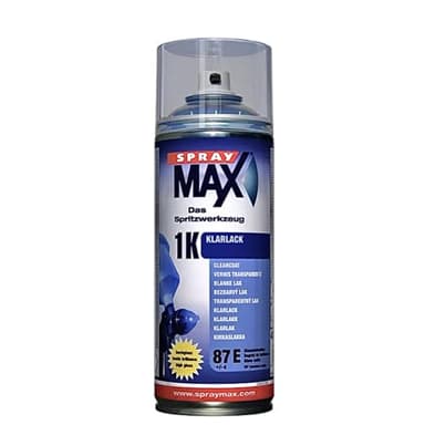 Vernis de Finition Haute Brillance 1k Spreymax - Bombe Aérosol Spray de Vernis de Finition Monocomposant 1k Carosserie Auto Moto - Brillant - 400 ml - Ref. 680054