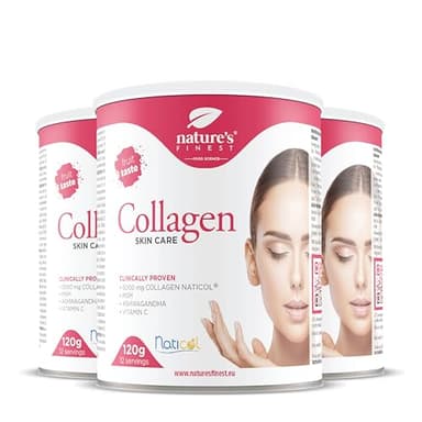 Nature's Finest Collagène Skincare avec Naticol Collagène Marin, MSM et Vitamine C Poudre, Peptides de Collagène Marin Hydrolysé Type 1 - Collagène Cheveux et Pour la Peau