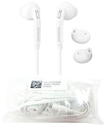 Samsung EG920 original écouteurs intra-auriculaires pour Samsung Galaxy S6 Edge SM-G925F, blanc (Bouchons d'oreille, fiche 3,5 mm, son stéréo)