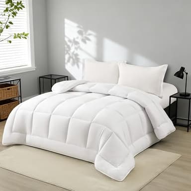 NORA HOME Couette 260x240 Hiver King Size Blanc Très Chaude en Fibre de Qualité 3D de 400 g/m² pour lit 2 Personnes. Toucher Pétale. Niveau Thermique Élevé 4,5/5. Certifiée Oeko-Tex 100 – Polar