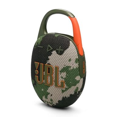 JBL Clip 5,Enceinte Bluetooth ultra-portable, mousqueton intégré,JBL Pro,basses percutantes,12 heures d'autonomie,fonction Playtime Boost,résistante à l'eau et à la poussière IP67, au motif camouflage