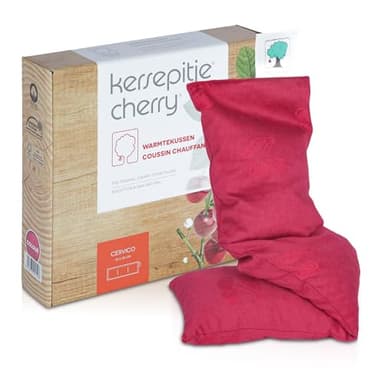 Coussin aux noyaux de cerise, chauffant, en coton bio et 100 % naturel, pour détente et soulagement des maux quotidiens, douleurs musculaires, crampes, cervico : environ 13 x 54 cm