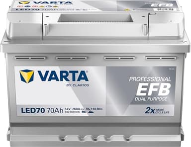 Batterie VARTA Professional Dual Purpose EFB LED 70 12V 70AH 760 AMPS