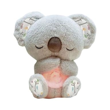 OKTAOAOO Soulagement De L'anxiété Koala Ours, Respiration Apaisante Loutre, Portable Jouet en Peluche avec Musical Et Lumières, Soulagement du Stress Jouet Animal pour Enfants Et Adultes Dormir(Gray)