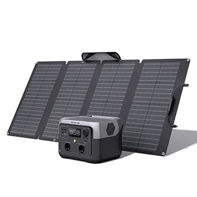 ECOFLOW Station électrique portable RIVER 2 MAX avec Panneau solaire portable de 160W，sortie 1000 W avec X-boost, générateur solaire pour extérieur, camping-cars,domestique,balcon