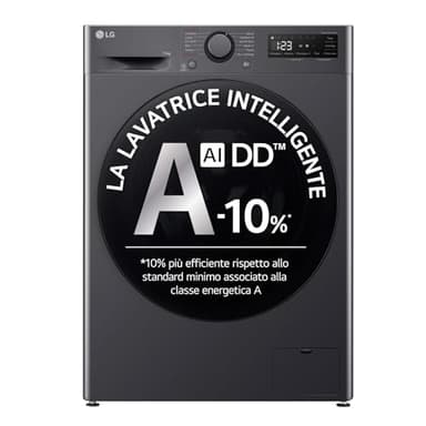 LG F4R5011TSMB Machine à laver 11 kilogrammes AI DD Classe A-10%, 1400 tours, TurboWash, Vapeur