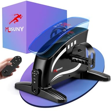 Pedalier D'Appartement- MOSUNY Nouv. Mini Velo D'Appartement, Pedalier Bureau Extra-Silencieux avec Écran LCD et 15 Vitesses, Pédales d'exercice Électriques pour Personnes âgées, Mini Bike