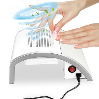 Vusddy Aspirateur Ongles Professionnelle 80W,Aspirateur Ongle,avec Filtre Et 2 Sacs De Collecte De Poussière,Aspirateur De Table Ongle pour pour La Manucure Au Salon Ou À La Maison(White)