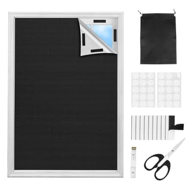 Niuny Tissu Occultant Store Occultant sans Percage 2 x 1.5M Store Occultants Exterieur Stores Thermique Anti Chaleur Tissu Découpable Cache Fenetre Occultants Ont Attaches Auto adhésives