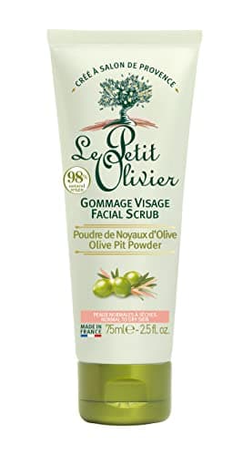 LE PETIT OLIVIER - Gommage Visage - Poudre Naturelle De Noyaux D'Olive - Exfolie & Lisse - Peaux Normales À Sèches - 98% D'Origine Naturelle - Sans Sulfate - Fabriqué en France - 75 ml
