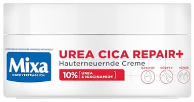 Mixa Soin hydratant hautement concentré pour le visage, le corps et les mains, pour les peaux sèches et gercées, avec urée et niacinamides, Urea Cica Repair+, 150 ml