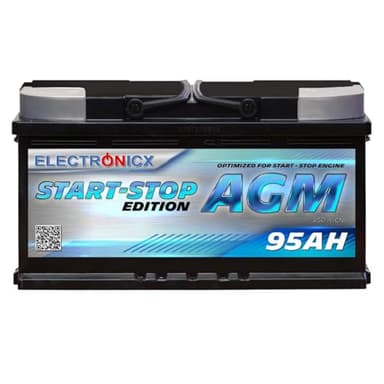 Electronicx Batterie Voiture AGM 95Ah 12V – 950A EN, 95 ah Batterie de Démarrage Start-Stop, Scellée, Résistante aux Vibrations, Batterie Haute Performance pour Véhicules, Fiable et Robuste