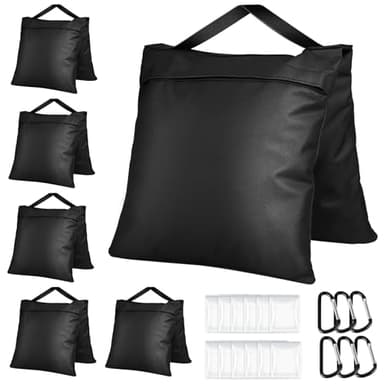Victiv Lot de 6 Sac de Sable Résistants, 57x26,5cm Sacs de Lestage pour Trépied Photographique, 800D Oxford Sacs de Sable pour Renforcer Lestage, Sac de Sable pour Jardin, Tente, Parasol, Balançoire