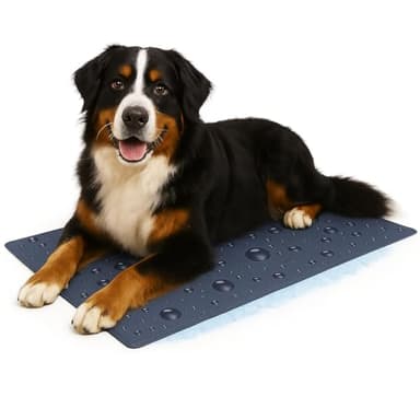 Flamingo Tapis rafraichissant Chat – Tapis rafraichissant Chien - Taille XXL 120 x 80cm - Pliable et Facile à Ranger - Tapis rafraichissant Chien XXL Tapis rafraîchissant Drop Gris