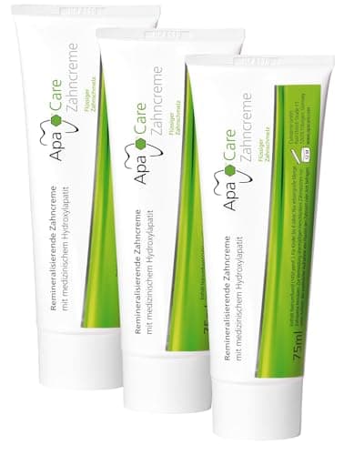 ApaCare 3 tubes Dentifrice Émail | Le dentifrice fluoré pour la reconstitution fluide de l'émail | Pour les dents sensibles | 3x 75 ml