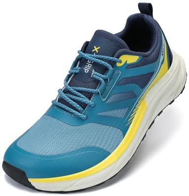 Kricely Chaussure Trail Homme Pieds tête Larges Chaussures Randonnée Running Respirantes Antidérapantes Baskets Marche Course Trekking Sports Légère（Bleu 43）