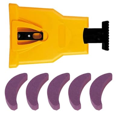Affûteur portable pour tronçonneuse - Affûtage rapide des chaînes de tronçonneuse (35,5 à 50,6 cm) avec 5 pierres à aiguiser - Affûteur professionnel pour une coupe précise et une longue durée de vie