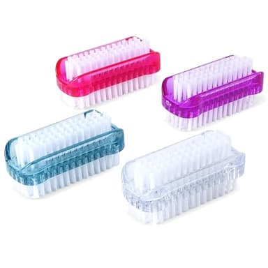 Lot de 4 Brosse à Ongles Double Face, Brosse à Ongle pour les Mains, Brosse Ongle en Plastique pour Nettoyage des Ongles et Mains