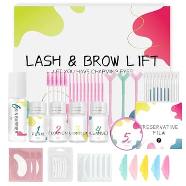 Kit Complet Lamination Sourcils & Lift Cils Amélioré | Formule Barrière Protectrice pour Yeux Sensibles, Permanation de Cils Douce