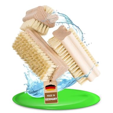 Brosse à ongles pour les mains en bois (3 pièces) • Brosse à main sans plastique en bois de hêtre • Fabriqué en Europe • brosse a ongle poil dur • brosse a ongle enfant pour les mains