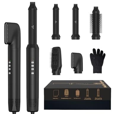 Air Brush 5 en 1, Air Styler 5 en 1, Hair Styler 110000RPM avec Seche Cheveux, Boucleur Automatique, Brosse Soufflante Brushing, Brosse Lissante, Seche Cheveux 5 en 1 pour Sécher, Boucler, Lisser