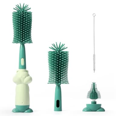 Diboniur Goupillon Biberon,Ensemble De Brosse Biberon BéBé 3 en 1,Ecouvillon Biberon Silicone Doux,RéSistant Aux Rayures Et Durable,Nettoyeur Biberon pour Nettoyer Les Biberons Et Les Tasses