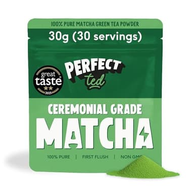 PerfectTed Poudre | 30g | bio de qualité cérémoniale | Du Japon | Poudre de Thé | Matcha “Fuel” | (30 Portions) (30g, Matcha Cérémonial Bio)