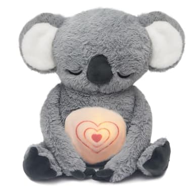 IUTOYYE Peluche Loutre Koala Qui Respire Doudou Loutre Calin Koala Relaxant Qui Respire La Loutre Qui Respire avec Lumières Musicales et Mouvement de Respiration Rythmique